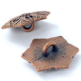 Re-Stocked Copper Snowflake Metal Button 13/16" Shank Back  #SWC-63