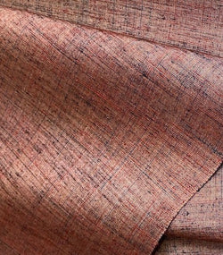 Muddy Mauve-Gold-Ruby Textured Slubby Vintage Kimono Silk Tsumugi From Japan By the Yard #303