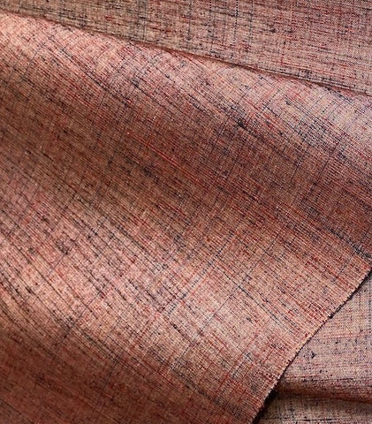Muddy Mauve-Gold-Ruby Textured Slubby Vintage Kimono Silk Tsumugi From Japan By the Yard #303