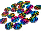 Re-Stocked, Psychedelic Zebra Abstract Shell, 9/16" Colorful 14mm 2-Hole Button, Pack of 20, # LP-99