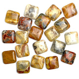 Agate Crazy Lace Gemstone Square 3/4"  Beads from Mexico, 20mm x 7mm, Pack of 10  #LP-27