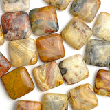 Agate Crazy Lace Gemstone Square 3/4"  Beads from Mexico, 20mm x 7mm, Pack of 10  #LP-27