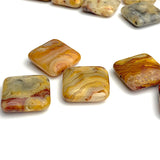 Agate Crazy Lace Gemstone Square 3/4"  Beads from Mexico, 20mm x 7mm, Pack of 10  #LP-27