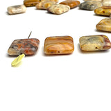 Agate Crazy Lace Gemstone Square 3/4"  Beads from Mexico, 20mm x 7mm, Pack of 10  #LP-27