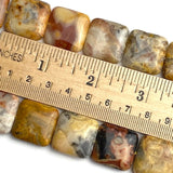 Agate Crazy Lace Gemstone Square 3/4"  Beads from Mexico, 20mm x 7mm, Pack of 10  #LP-27