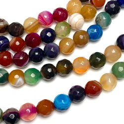 New Markdown, Jewel Agate Bead Mix, 8mm Faceted Grade A High Shine 5/16" Approx. 45 Beads  #LP-100