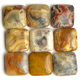 Agate Crazy Lace Gemstone Square 3/4"  Beads from Mexico, 20mm x 7mm, Pack of 10  #LP-27