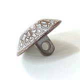 Re-Stocked, Copper-White Filigree Domed Button 5/8"  #SWC-69