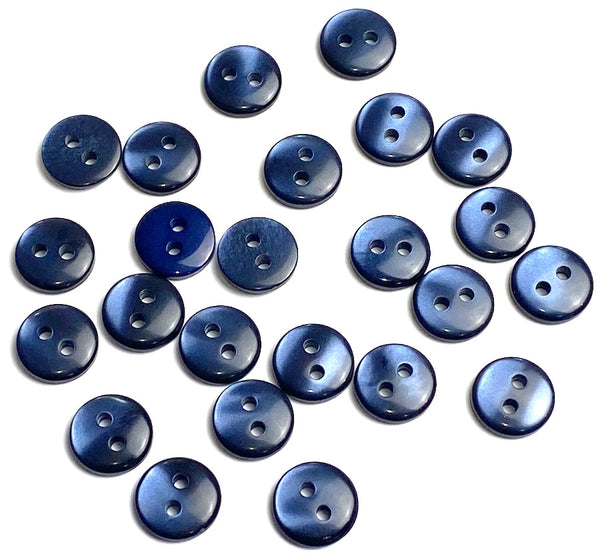 Re-Stocked, Pack of 24 Faux MOP Shell 2-Hole Buttons, Iridescent Indigo 3/8" / 10mm  #SK-1902