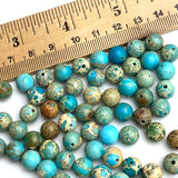 SALE, Rustic Earthy Turquoise Jasper Stone Beads, 8mm / 5/16"  Strand of 50 Beads,  #LP-28