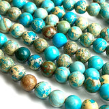SALE, Rustic Earthy Turquoise Jasper Stone Beads, 8mm / 5/16"  Strand of 50 Beads,  #LP-28