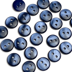 Pack of 24 Faux MOP Shell 2-Hole Buttons, Iridescent Indigo 3/8" / 10mm  #SK-1902