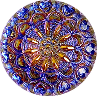 SALE, Violet Purple Crown Flower Czech Glass Shank Back Button 1-1/16"  # CZ-098