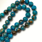 DEEPER SALE, Dark Teal Ocean Agate 5/16" / 8mm Gemstone Round Beads, Strand of 45+Beads  #LP-38