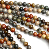 Juniper Mix, 6mm Round Jasper 1/4" Beads, Strand of 58,  #LP-29