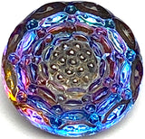Re-Stocked, Purple Indigo Small Infinity Flower Czech Glass 14mm  9/16"  # CZ 150