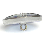 Re-Stocked Dragonfly Czech Glass Button, Green w. Purple & Silver 24mm / 15/16" # CZ-103