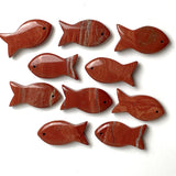Re-Stocked, Fish Pendant, Red Jasper Natural Stone, 1.5",  #LP-32
