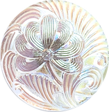 Transparent Pincushion Flower AB Finish, Czech Glass 18 mm / 11/16" #CZ-026