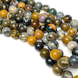 Re-Stocked, Ocean Jasper /Ocean Agate Round  Beads, 8mm / 5/16"  49 Beads,  #LP-33