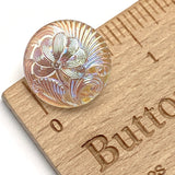 Transparent Pincushion Flower AB Finish, Czech Glass 18 mm / 11/16" #CZ-026