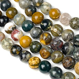 Re-Stocked, Ocean Jasper /Ocean Agate Round  Beads, 8mm / 5/16"  49 Beads,  #LP-33