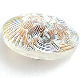 Transparent Pincushion Flower AB Finish, Czech Glass 18 mm / 11/16" #CZ-026