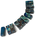 Midnight Ocean Cuboid Jasper Beads, 22mm Pack of 10 Beads,  #LP-34
