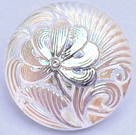Running Low, Transparent Pincushion Flower AB Finish, Czech Glass 18 mm / 11/16" #CZ-026