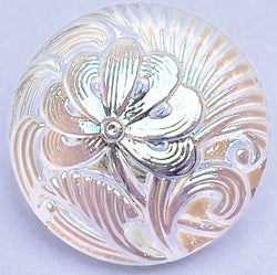Transparent Pincushion Flower AB Finish, Czech Glass 18 mm / 11/16" #CZ-026