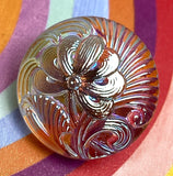 Transparent Pincushion Flower AB Finish, Czech Glass 18 mm / 11/16" #CZ-026