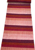 Rustic Reds Stripes, Handwoven Vintage Kimono Silk from Japan 14"x 50" Piece #851