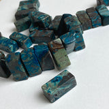 Midnight Ocean Cuboid Jasper Beads, 22mm Pack of 10 Beads,  #LP-34
