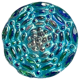 Iridescent Teals Small Infinity Flower Czech Glass 14mm  9/16"  #CZ-239