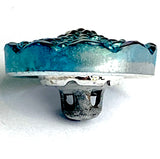 Iridescent Teals Small Infinity Flower Czech Glass 14mm  9/16"  #CZ-239