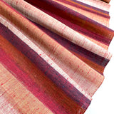 Rustic Reds Stripes, Handwoven Vintage Kimono Silk from Japan 14"x 50" Piece #851