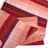 Rustic Reds Stripes, Handwoven Vintage Kimono Silk from Japan 14"x 50" Piece #851