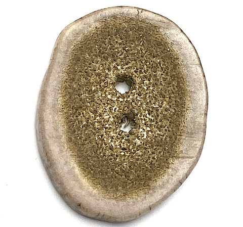 Tan/Light Brown/Gray Oval Cross-Cut Genuine Antler Buttons 1" to 1-3/8" #SW-201