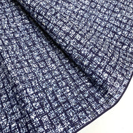 Indigo Blue Yukata, Art Squares Vintage Kimono Cotton Print from Japan By the Yard  #258