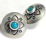 5/8" Dogwood Flower Southwest Concho Style Button with 'Turquoise'  #SW-98