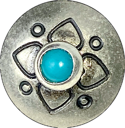 5/8" Dogwood Flower Southwest Concho Style Button with 'Turquoise'  #SW-98