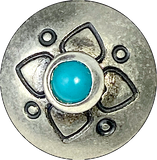 5/8" Dogwood Flower Southwest Concho Style Button with 'Turquoise'  #SW-98