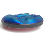 Mysterious Moon Blues/Golden Olive/Purple Rainbow 1-1/4" Metal-Look Shimmer, Czech Iridescent Glass Button  #CZ-017