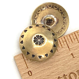 SALE Brass Southwest Concho "Wreath" Shank Back Button, 7/8"  #SW-77