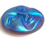 Mysterious Moon Blues/Golden Olive/Purple Rainbow 1-1/4" Metal-Look Shimmer, Czech Iridescent Glass Button  #CZ-017