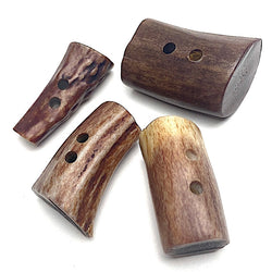 SALE Genuine Antler Toggle 1" Natural Browns, Barrel Shape   #SW-203