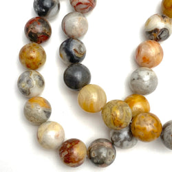 Planetary Agate Gemstone Round 10mm Beads, Strand of 30-35 #LP-36