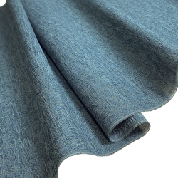 Last of this, Dusty Teal Landscapes Jacquard, Vintage Kimono Wool/Nylon/Hemp from Japan By the Yard # 119