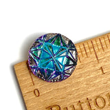 Teal / Purple Gem Czech Glass Iridescent CABOCHON (not a button) 18mm / 3/4"  # CZ-212C