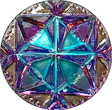 Teal / Purple Gem Czech Glass Iridescent CABOCHON (not a button) 18mm / 3/4"  # CZ-212C